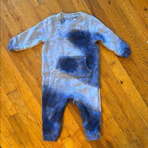 Ralph Lauren Blue Tie-Dye Footies Cozy One Piece 12M